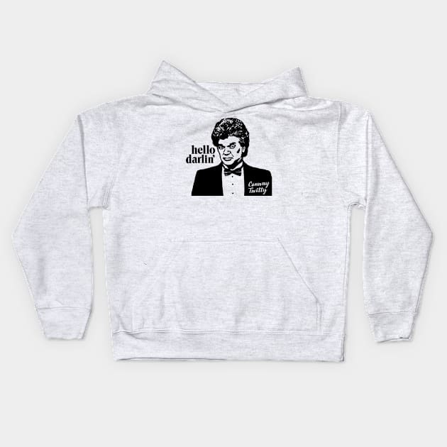 Conway Twitty Vintage Country Music Kids Hoodie by hegonij